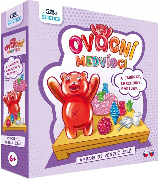 ALBI Science Ovocní medvídci kreativní set výroba želé bonbonů v krabici
