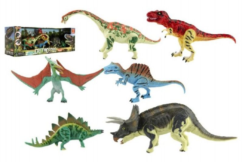 Sada Dinosaurus hýbající se 6ks plast v krabici 48x17x13cm