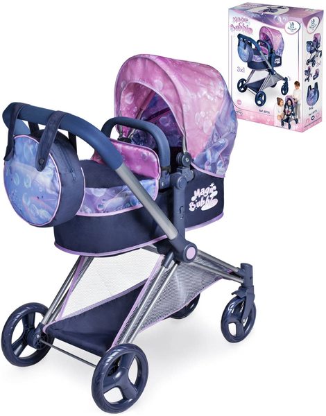 DeCuevas kočárek Magic Bubble 2024 3v1 (skládací) pro panenku