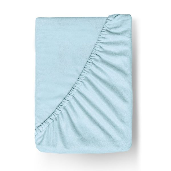 Flanelové napínací prostěradlo světle modré