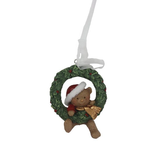 Vánoční dekorace k zavěšení medvídek X7382 - 8 × 3 × 10 cm