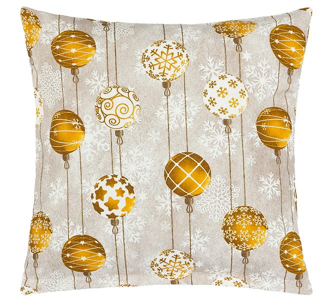 Polštářek VÁNOCE Zlatá,Šedá 55/129 45x45 cm
