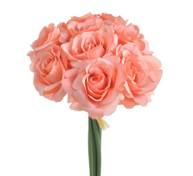 Kytice růží 9 ks - lososová