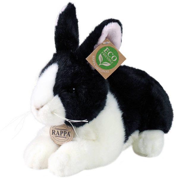 PLYŠ Králík bíločerný 25cm Eco-Friendly *PLYŠOVÉ HRAČKY*