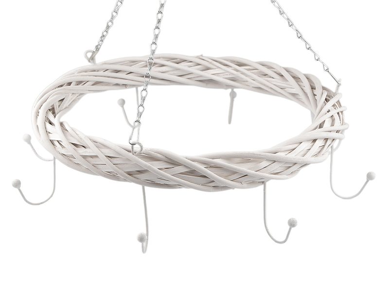 Závěsný proutěný věnec Ø45 cm s 8 háčky