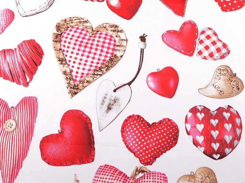 Bavlněná látka / plátno srdce