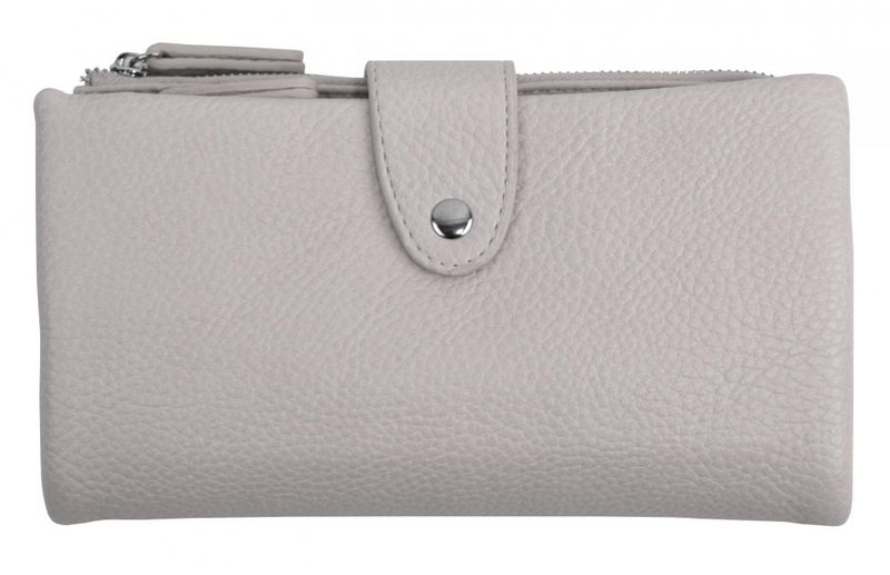 Prakticky prostorná rozložitelná šedá dámská peněženka se stříbrnými doplňky