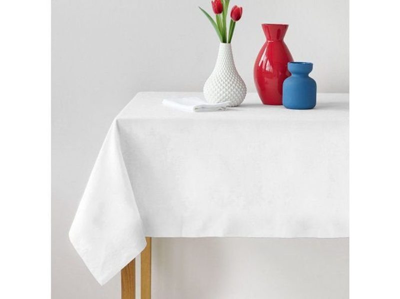 Levný ubrus BÍLÝ bavlněný 100 x 100 cm