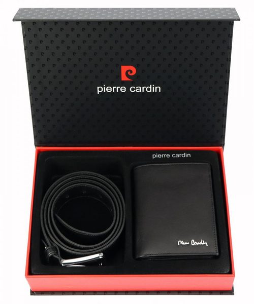 Pierre Cardin Dárková pánská luxusní sada kožený opasek a peněženka