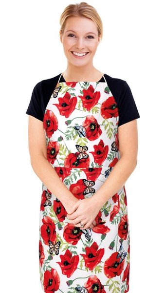 Kuchyňská zástěra BERTA Červená,Bílá,Zelená 7750/612 zástěra 67x84 cm