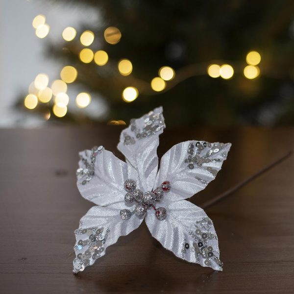 Dekorační květ vánoční hvězda 20 cm X3586/3