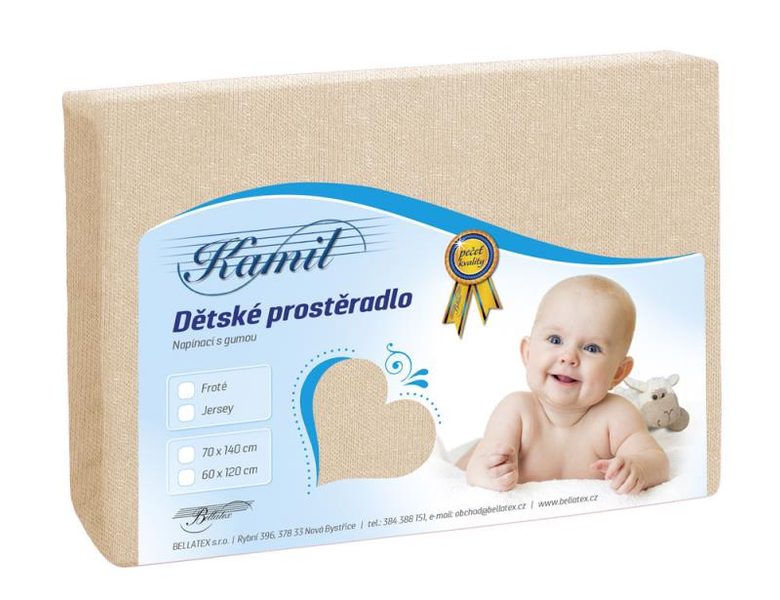 Dětské JERSEY prostěradlo Béžová 015