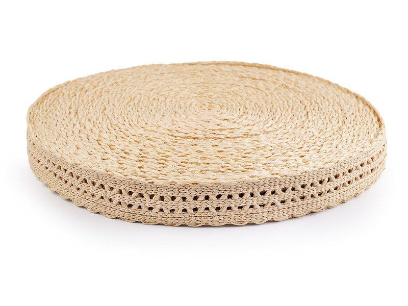 Splétaný popruh šíře 50 mm imitace slámy