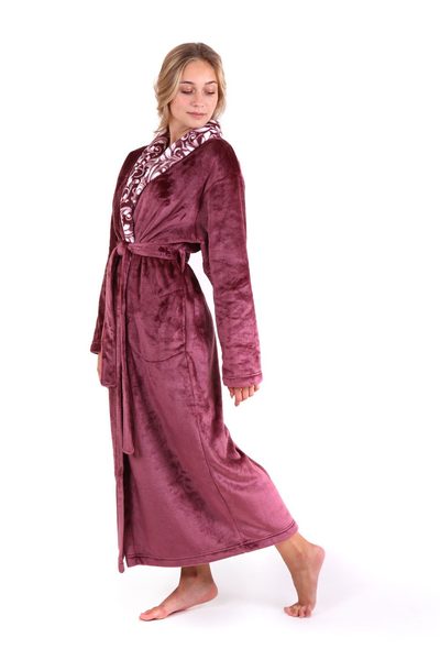 Župan s límcem Flora mauve wine 25 56 4853