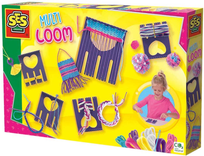 SES CREATIVE Stav tkalcovský velký kreativní set s přízí a bavlnkami