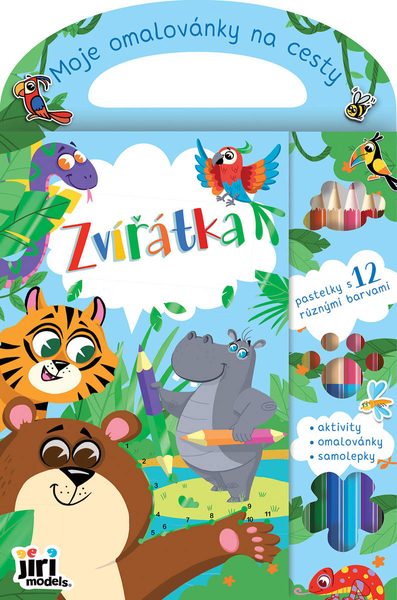 JIRI MODELS Moje omalovánky na cesty Zvířátka s pastelkami a samolepkami