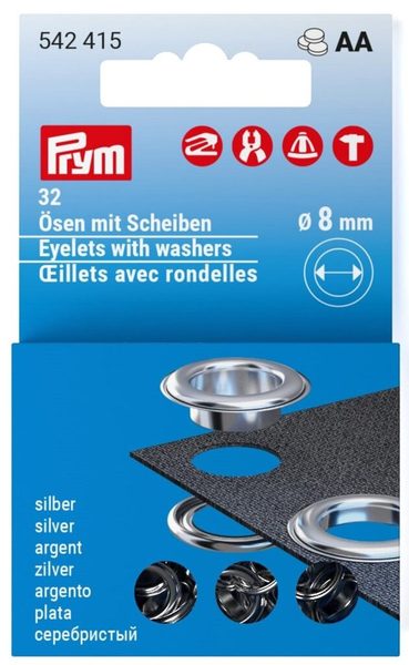 Průchodky nikl 8 mm s podložkou 32 ks