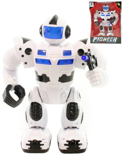 Robot bojový Pioneer chodící 23cm na baterie Světlo Zvuk
