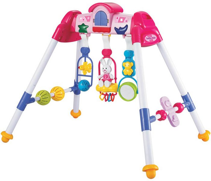 Hrazdička pro miminko De Luxe (růžová, světlo, zvuk, baterie)