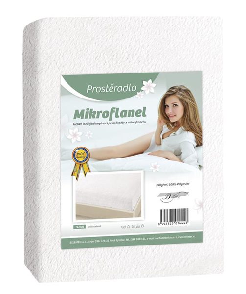 Prostěradlo Mikroflanel Bílá 19/001 90x200 cm