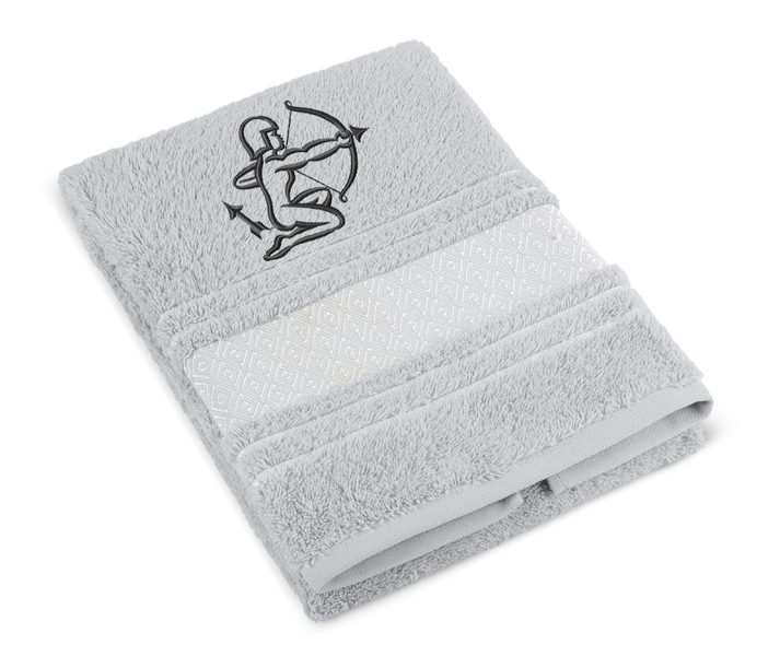 Froté ručník mozaika se znamením STŘELEC Šedá 123/042