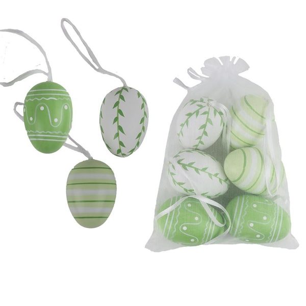 Dekorační vajíčka, 6 ks X4772 - dia 4 × 6 cm