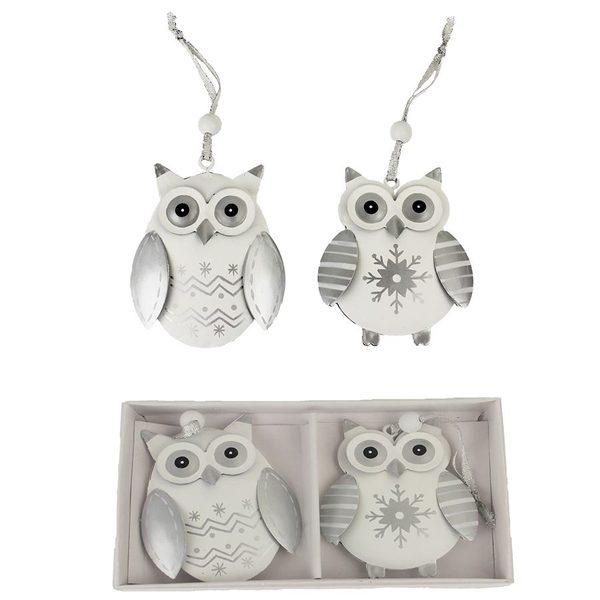 Kovové sovičky, 2ks K0650 - 6 x 1,5 x 7,5 cm