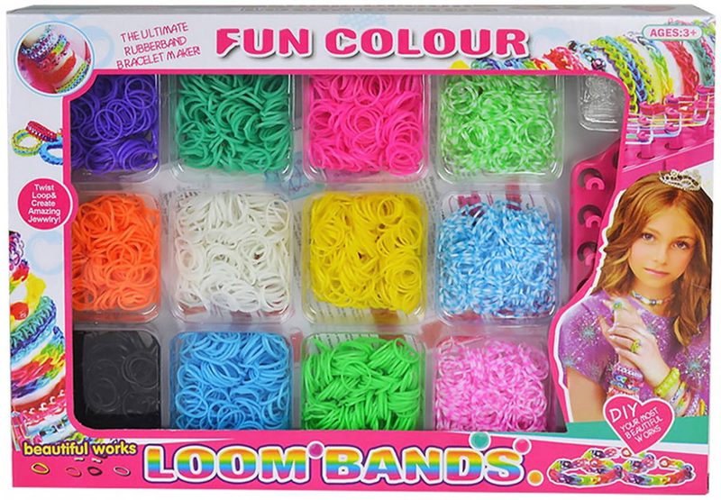 UDĚLEJ SI NÁRAMEK Gumičky barevné LOOM BANDS 2400ks + tkalcovský stav