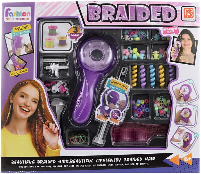 Zaplétání korálků do vlasů kadeřnický dětský set s hřebenem na baterie