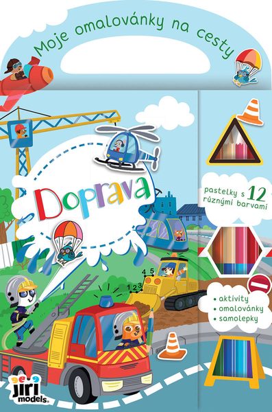 JIRI MODELS Moje omalovánky na cesty Doprava s pastelkami a samolepkami