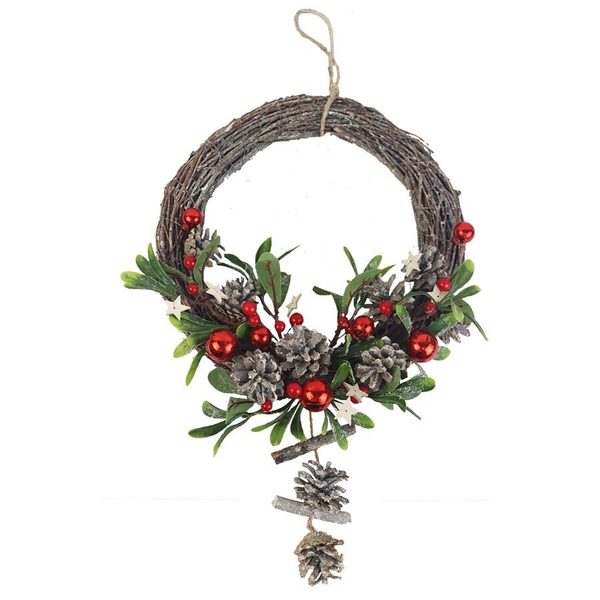 Dekorační vánoční věnec P1707/2 Ø33 cm