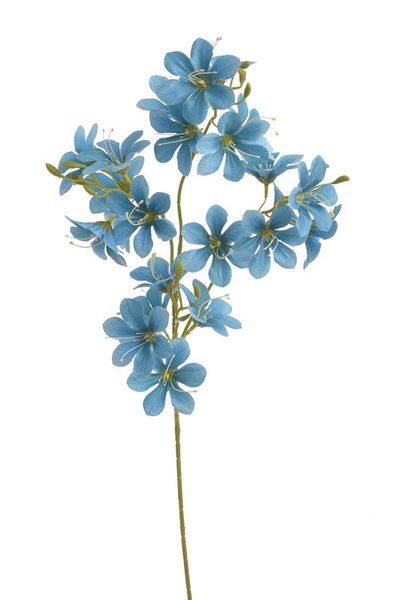 Umělá rozkvetlá větvička – 32 květů, 72 cm - modrá