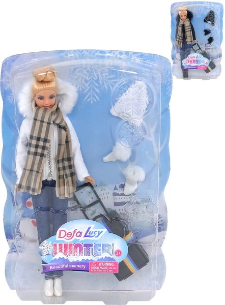 Panenka Defa Lucy zimní obleček set s čepicí a rukavicemi 2 barvy