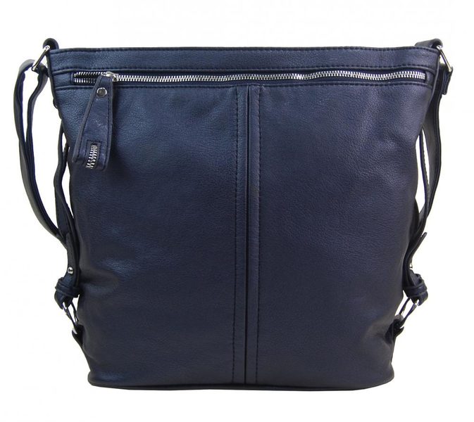Moderní velká crossbody kabelka 74-MH metalická modrá