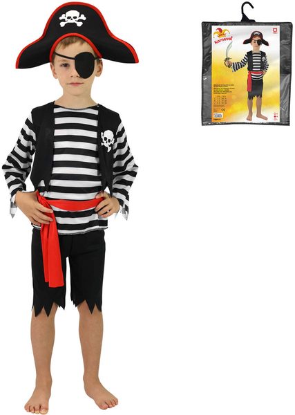 KARNEVAL Šaty pirát vel.M (117-128cm) 6-8 let *KOSTÝM*