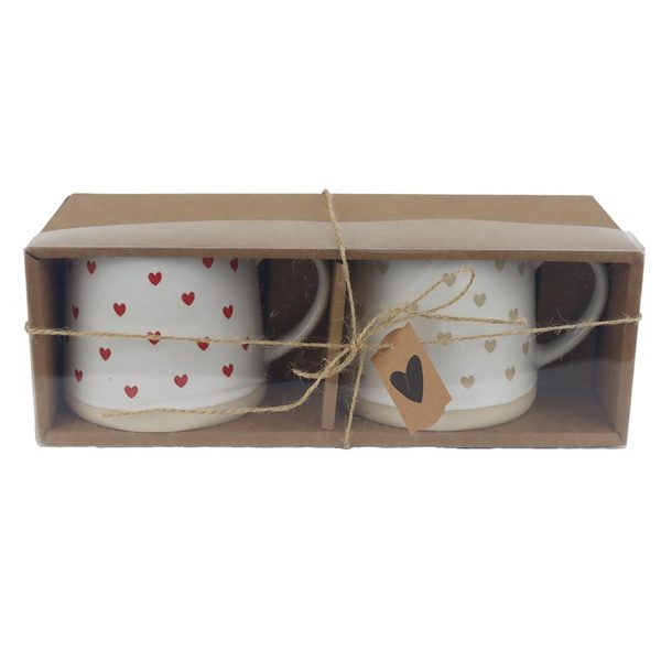 Keramický hrnek se srdíčky, 2 ks X7653 - 360ml