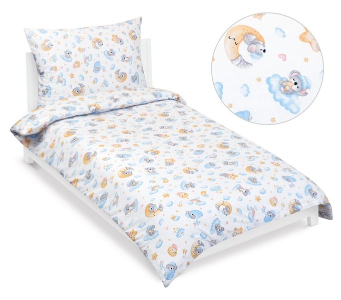 Povlečení bavlněné Junior Modrá,Žlutá 90/044 140x200, 70x90 cm