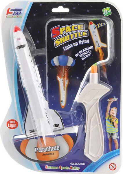 Raketoplán vystřelovací set raketa vesmírná s vystřelovačem na baterie Světlo Zvuk