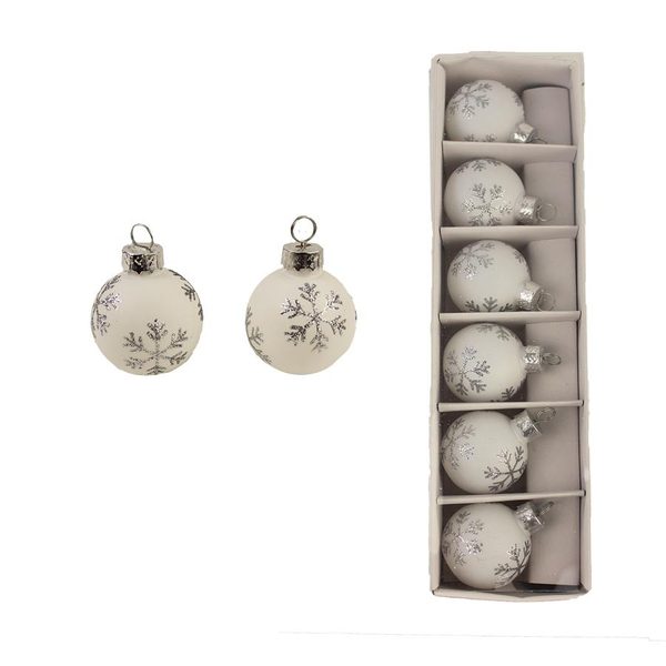 Vánoční ozdoba, 6ks S0318 - dia 4 x 5,3 cm