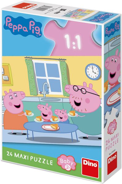DINO Puzzle baby maxi 24 dílků Peppa Pig Oběd 47x66cm skládačka