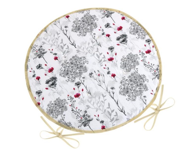 Sedák DITA kulatý hladký Šedá,Červená,Bílá 79/405 průměr 40 cm