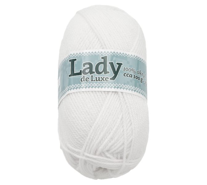 Příze LADY de Luxe Bílá 900 100g / 238 m