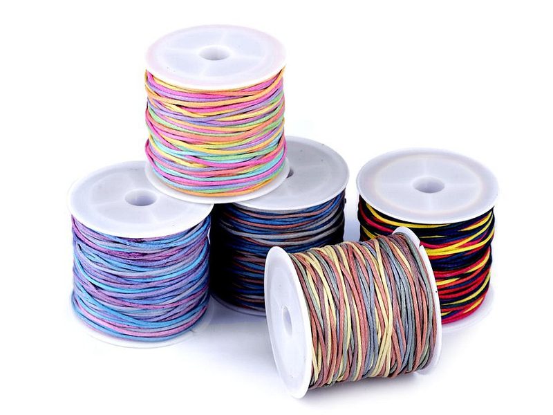 Šňůra bavlněná Ø1 mm multicolor návin 20 metrů