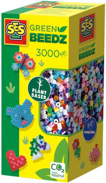 SES CREATIVE Zažehlovací korálky Green Beedz set 3000ks barevný mix Eco
