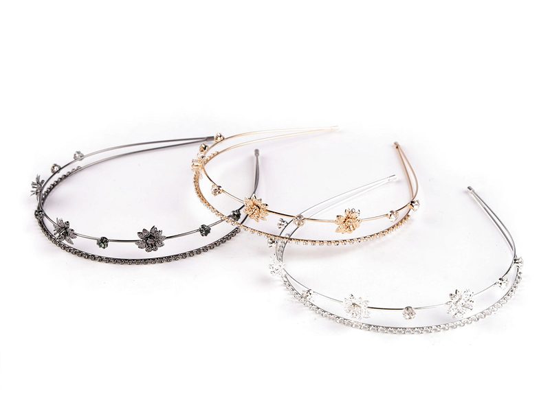 Štrasová čelenka do vlasů dvojitá