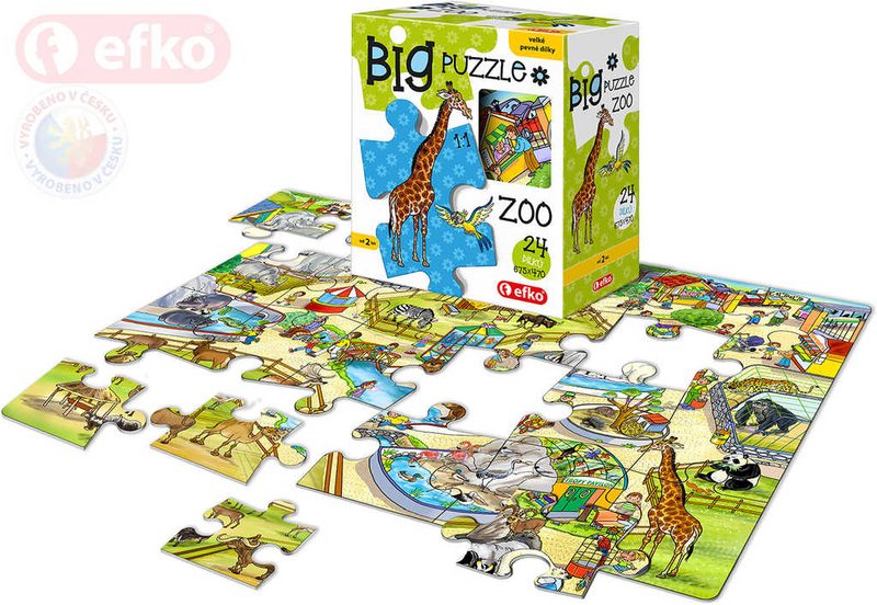 Baby Puzzle BIG V ZOO velké dílky skládačka set 24 dílků 68x47cm v krabici
