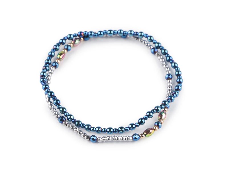 Pružné náramky z hematitu sada 2 ks