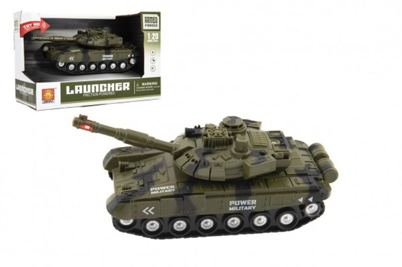 Tank plast 20cm na setrvačník na baterie se světlem se zvukem