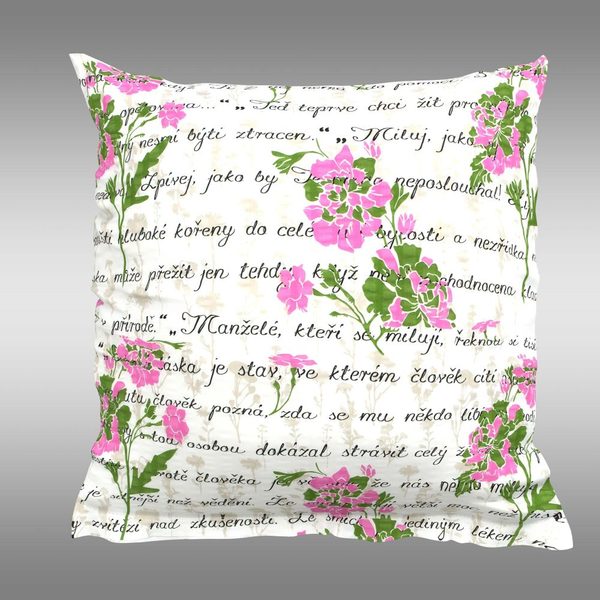 Povlak na polštář krep Psaníčko růžové