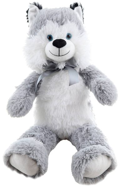 PLYŠ Pes Husky 55cm s mašlí *PLYŠOVÉ HRAČKY*